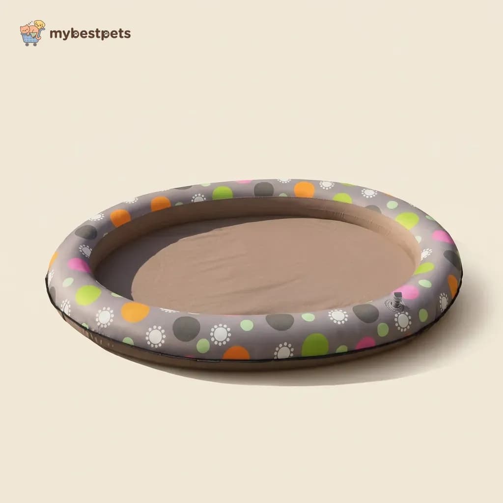 Inflatable Dog Pool Float Bed with Oxford Fabric Cover