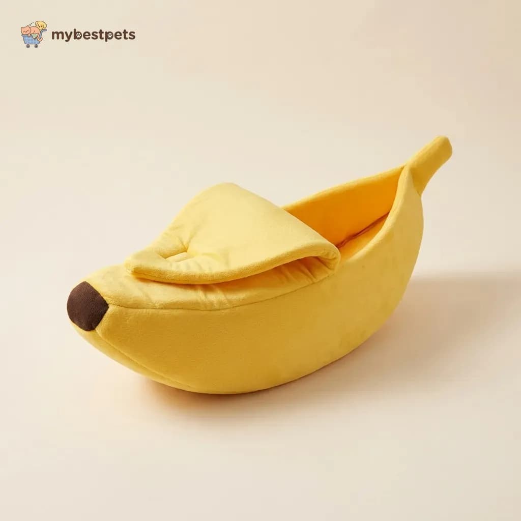 Banana Pet Bed with Fold-Over Peel for Cats and Small Dogs
