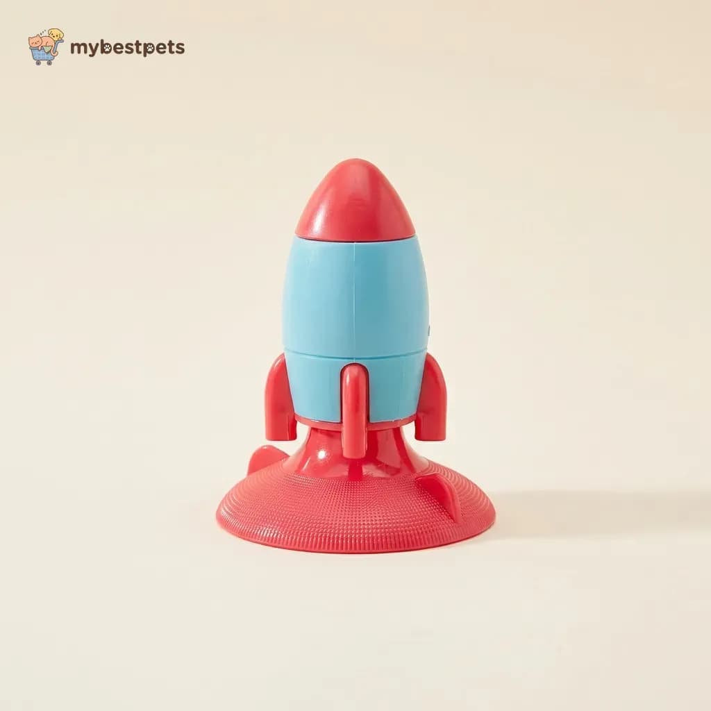 Rocket Treat Dispensing Dog Toy with Suction Cup Base