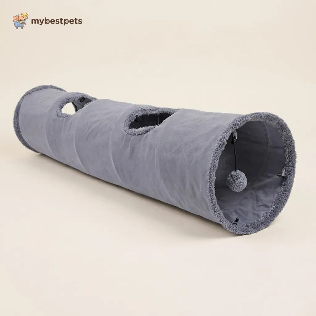 Long Cat Tunnel with Peep Holes, Suede-Style Fabric