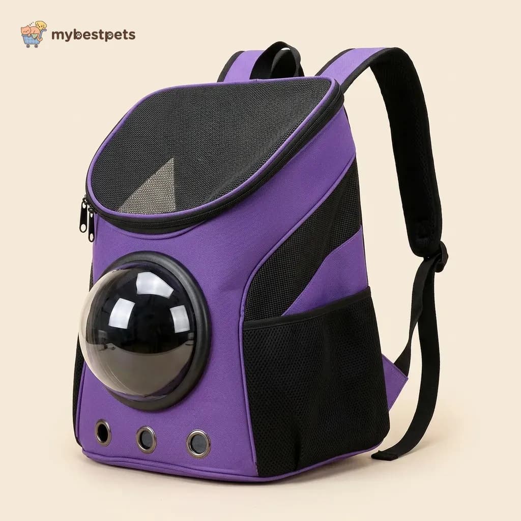 Pet Backpack Carrier with Bubble Window and Mesh Top