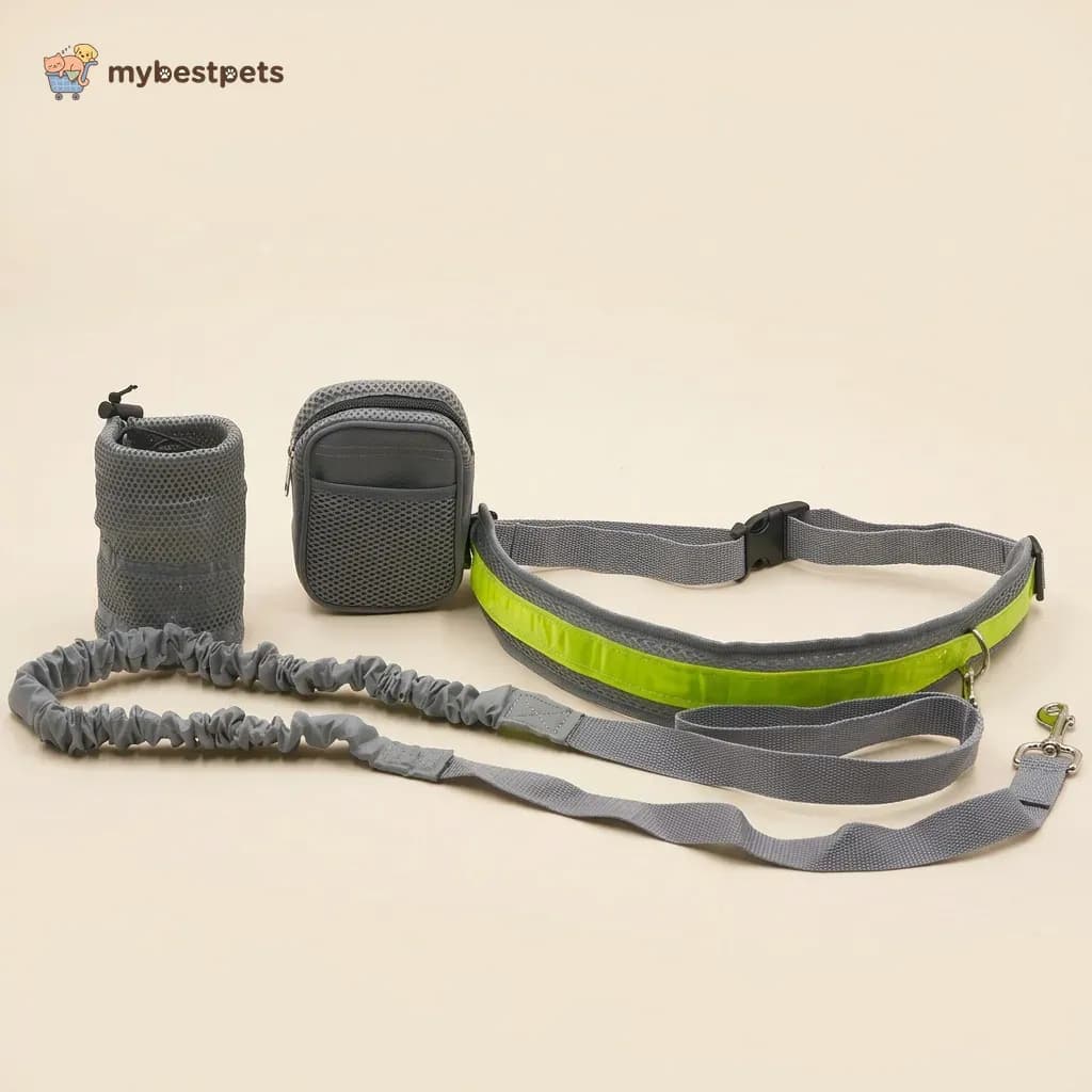 Hands-Free Dog Leash with Waist Belt and Bungee Lead