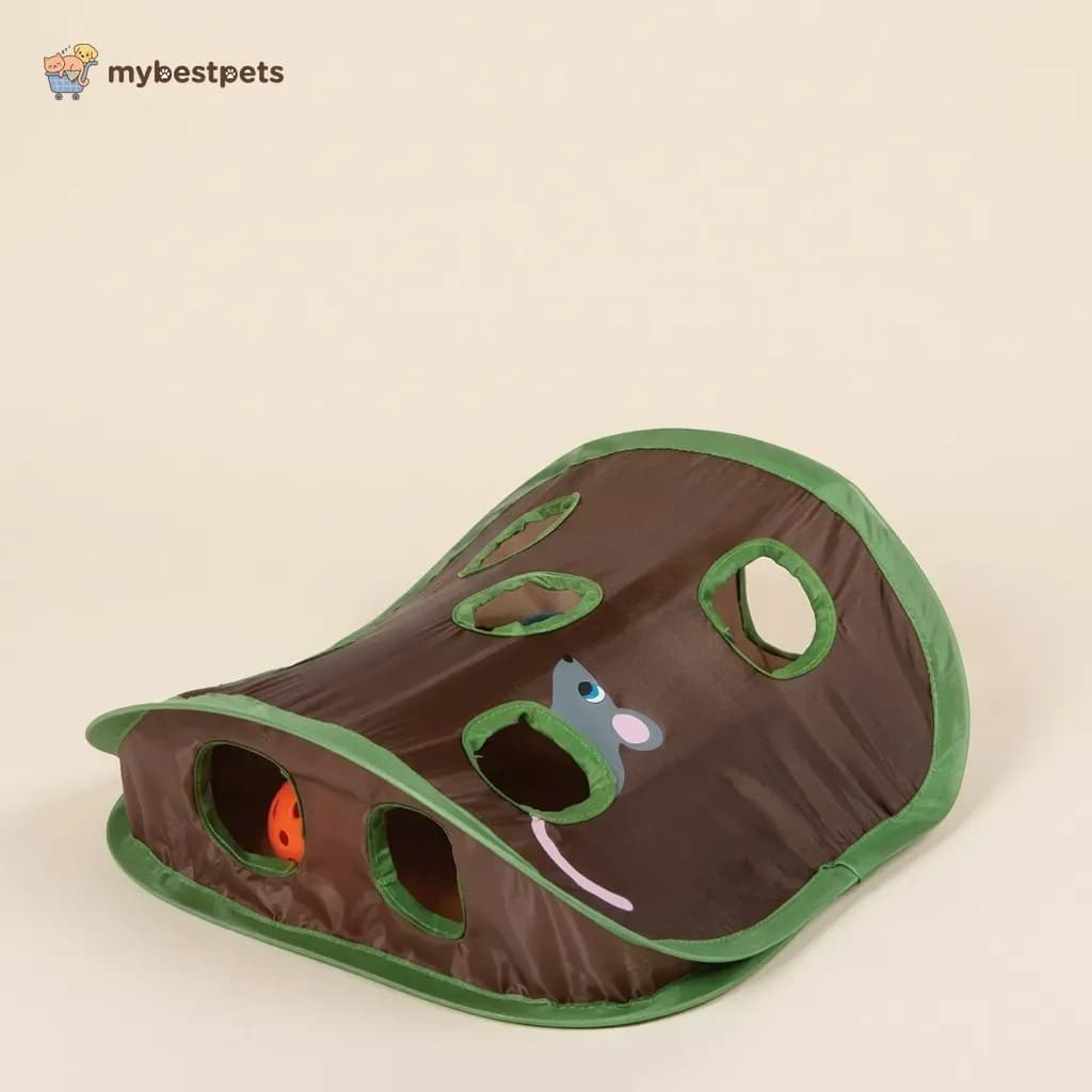 Cat Hide and Seek Toy, Pop Up Mouse Hunt Tent with 9 Holes