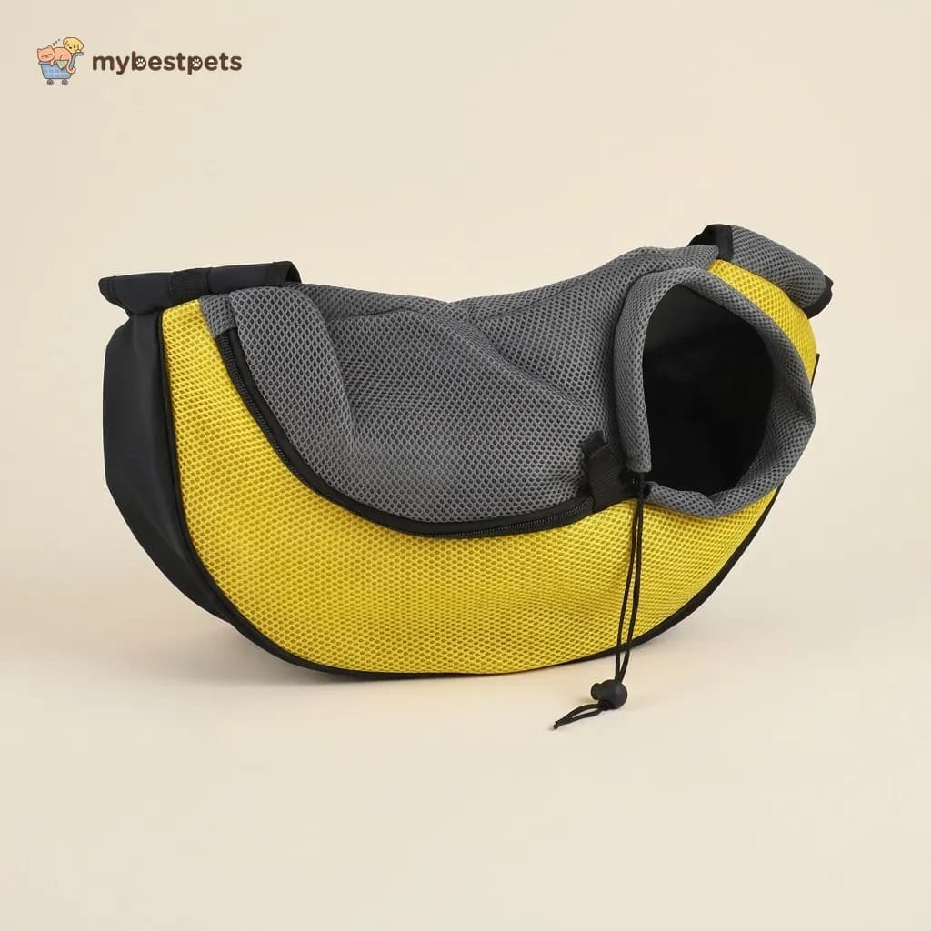 Pet Sling Carrier, Crossbody with Mesh Top and Firm Base